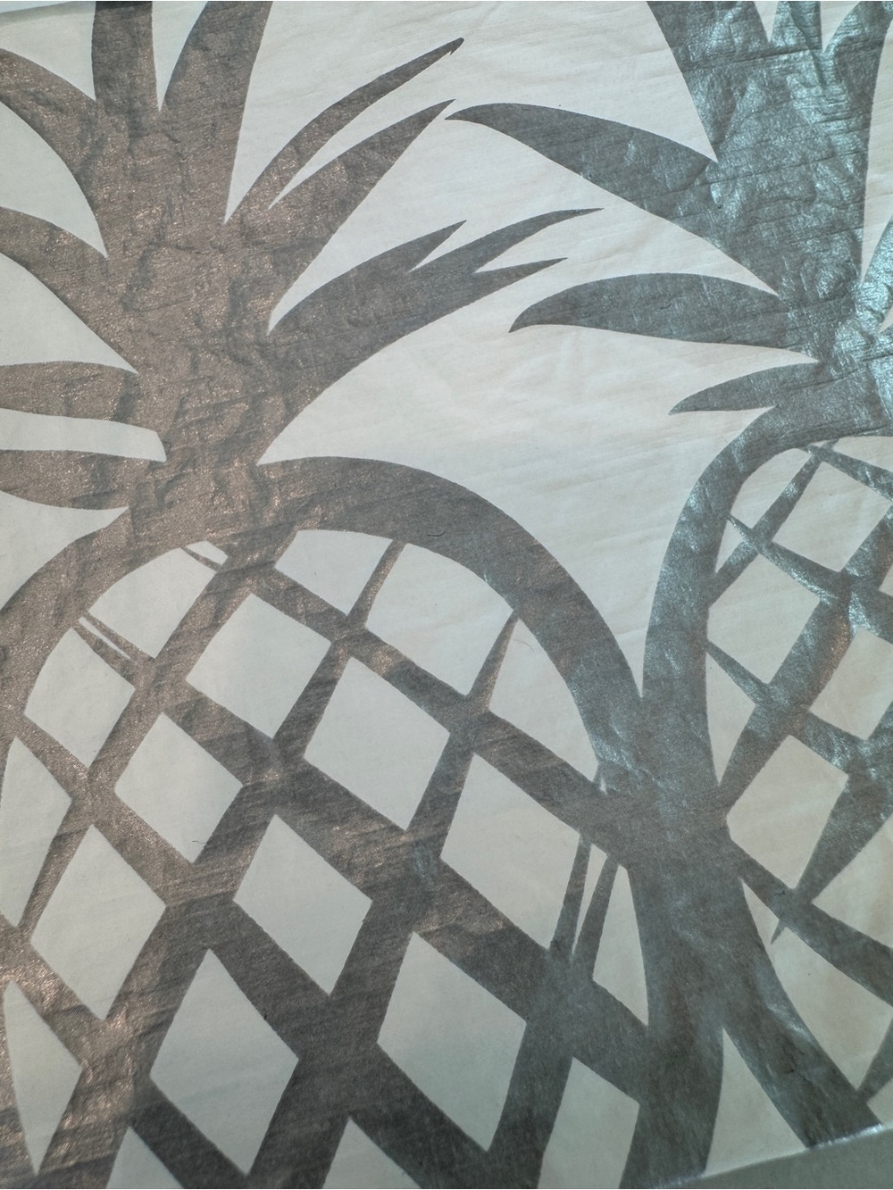 ALOHA Collection White Pouch with Silver Pineapple Print - Picture 5 of 9